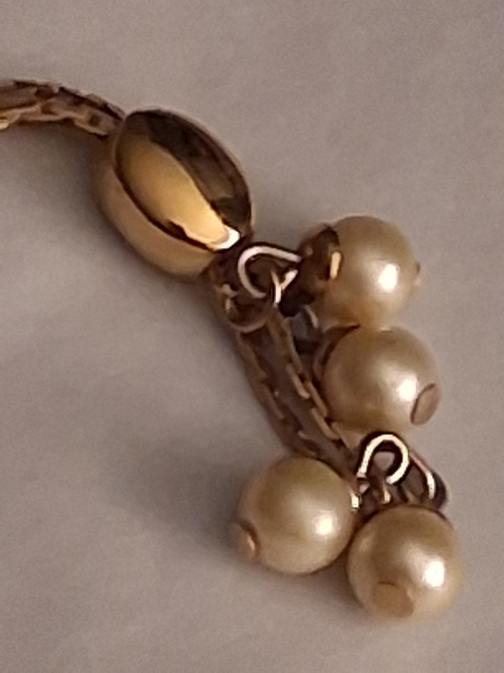 Napier Gold-Tone Necklace with Ivory Pearl Drops